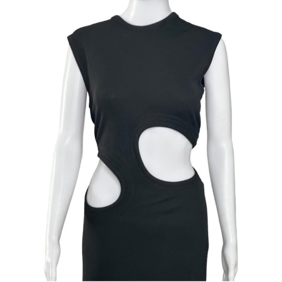 Christopher ESBER Paisley Cut Out Knit Bodycon Midi Dress Gown Size 8 Black NEW - Picture 6 of 11